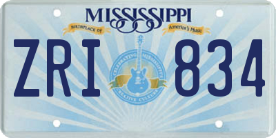 MS license plate ZRI834
