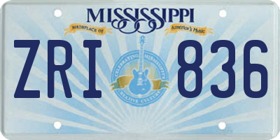 MS license plate ZRI836
