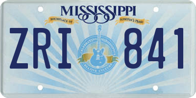 MS license plate ZRI841