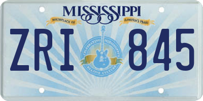 MS license plate ZRI845