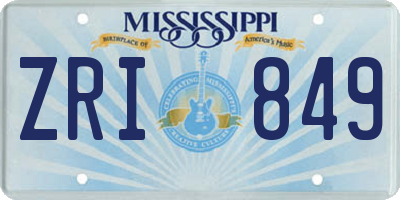 MS license plate ZRI849