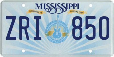 MS license plate ZRI850