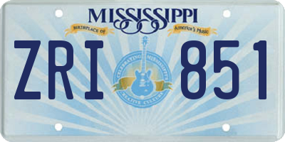 MS license plate ZRI851