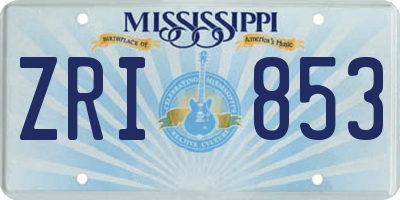 MS license plate ZRI853