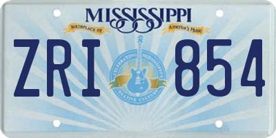MS license plate ZRI854