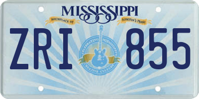 MS license plate ZRI855