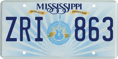 MS license plate ZRI863