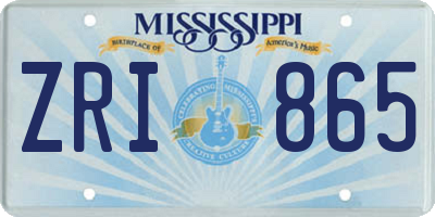 MS license plate ZRI865