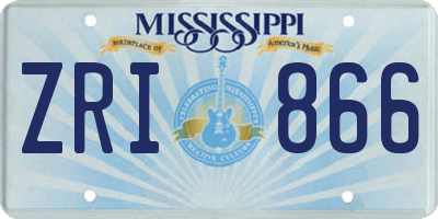 MS license plate ZRI866