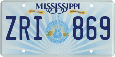 MS license plate ZRI869