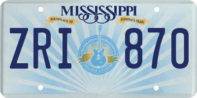 MS license plate ZRI870