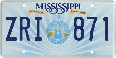 MS license plate ZRI871