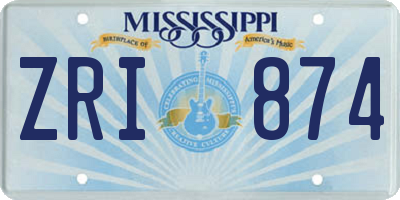 MS license plate ZRI874