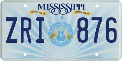 MS license plate ZRI876