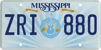 MS license plate ZRI880