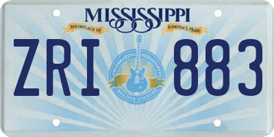 MS license plate ZRI883