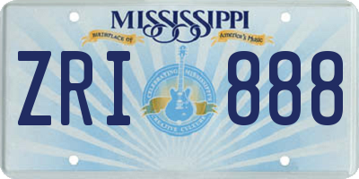 MS license plate ZRI888