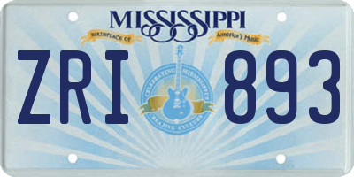 MS license plate ZRI893