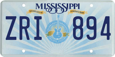 MS license plate ZRI894