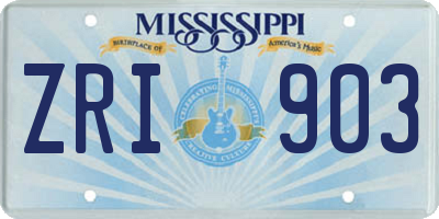 MS license plate ZRI903