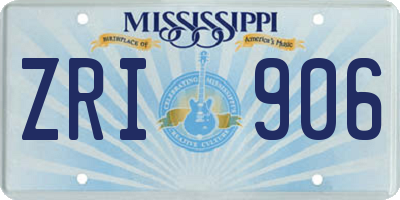 MS license plate ZRI906