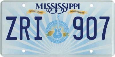 MS license plate ZRI907