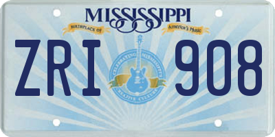 MS license plate ZRI908