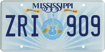MS license plate ZRI909