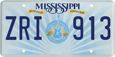 MS license plate ZRI913