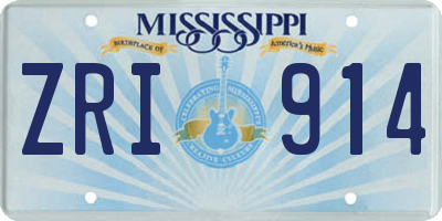 MS license plate ZRI914