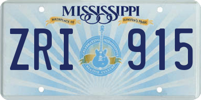 MS license plate ZRI915