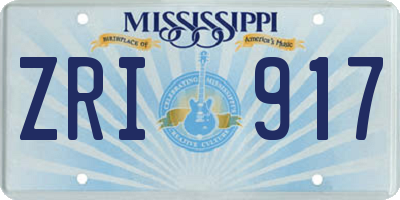 MS license plate ZRI917