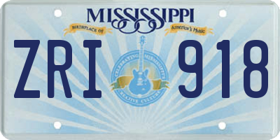 MS license plate ZRI918