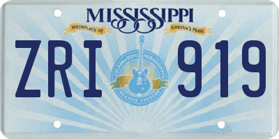 MS license plate ZRI919