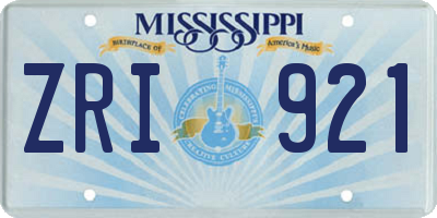 MS license plate ZRI921