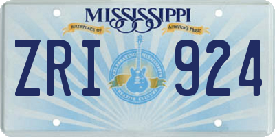 MS license plate ZRI924