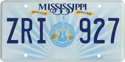 MS license plate ZRI927