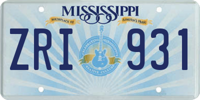 MS license plate ZRI931
