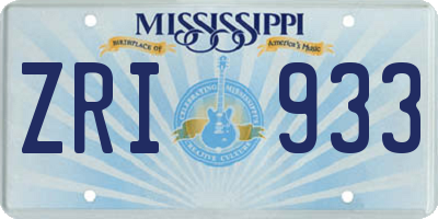 MS license plate ZRI933