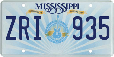 MS license plate ZRI935