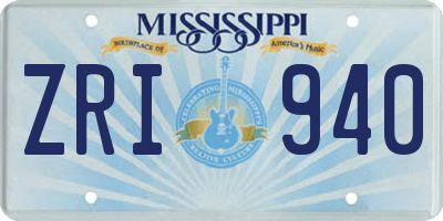 MS license plate ZRI940