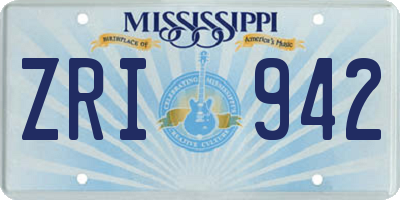 MS license plate ZRI942