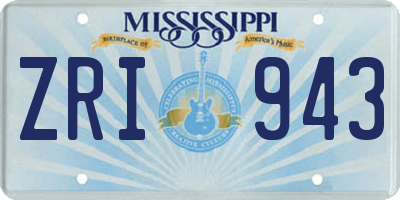 MS license plate ZRI943