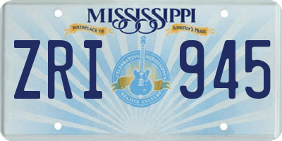 MS license plate ZRI945
