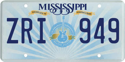 MS license plate ZRI949