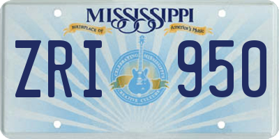 MS license plate ZRI950