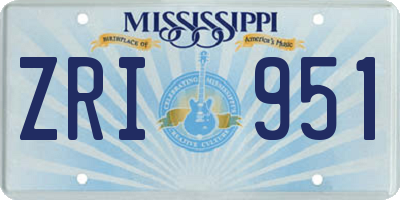 MS license plate ZRI951