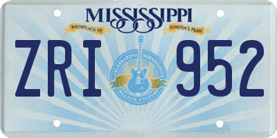 MS license plate ZRI952