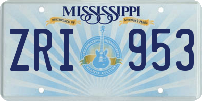MS license plate ZRI953