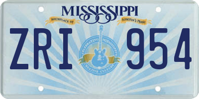 MS license plate ZRI954